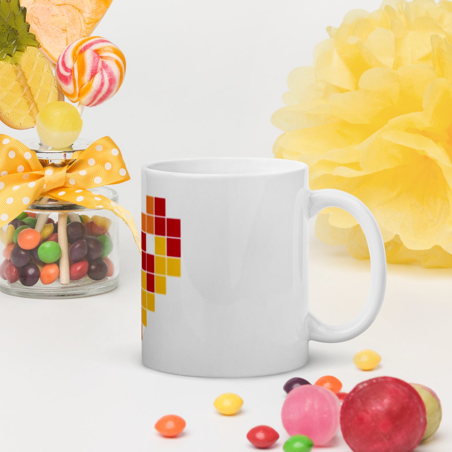 White glossy mug