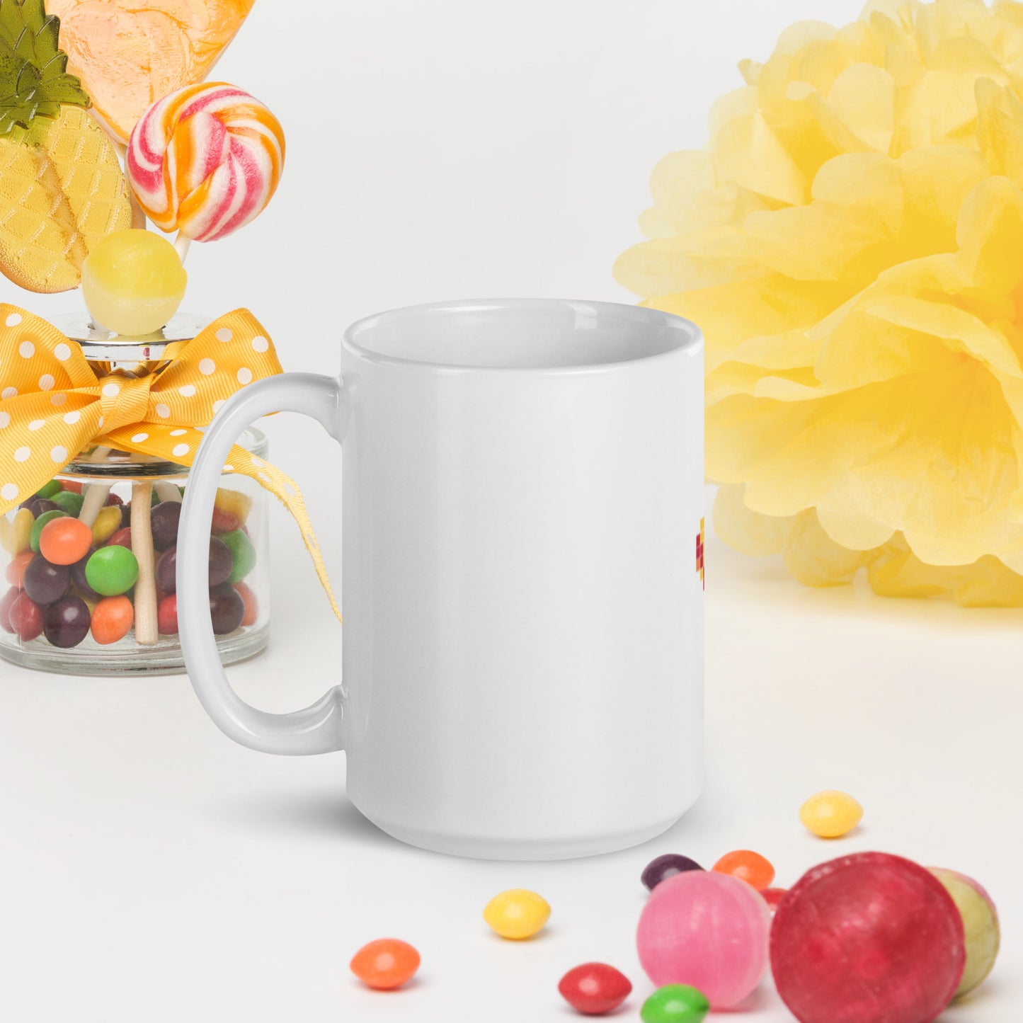 White glossy mug